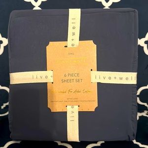 Live Well King Sheet Set Navy